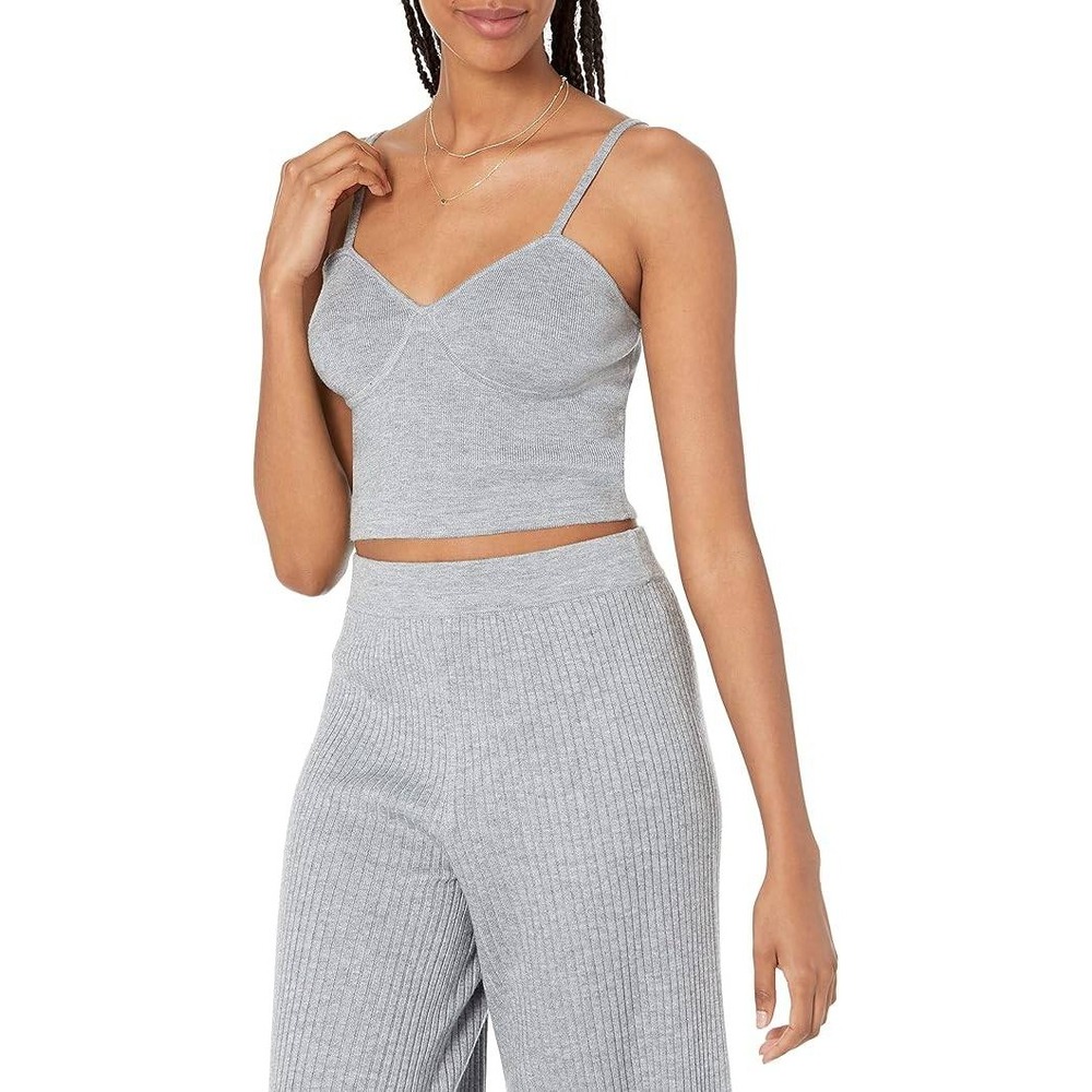 The Drop Women's Heather Gray Catalina‎ Sweater Bralette-XXL